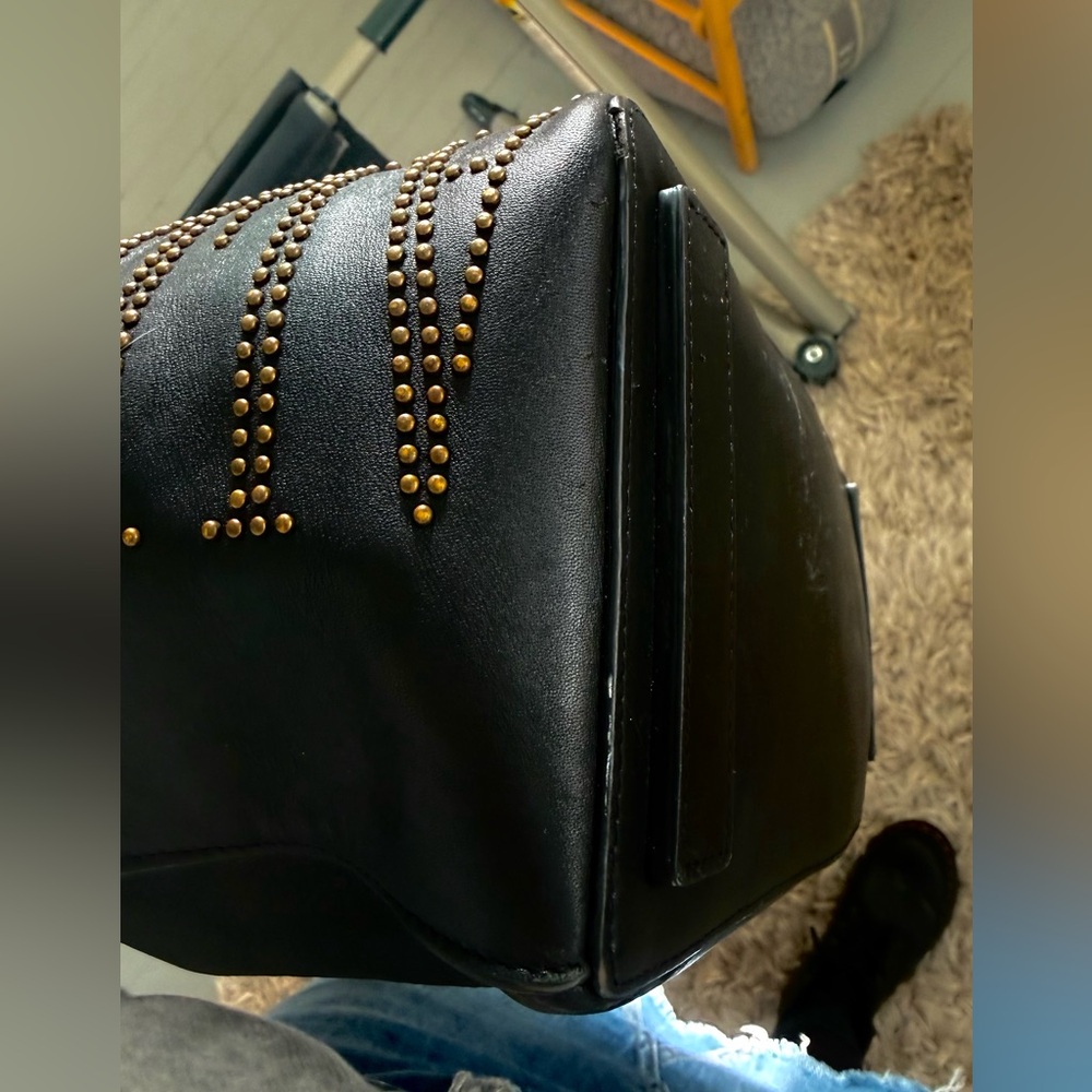 All Saints Nina Studded North-South Leather Tote Bag * Rare!* - Picture 11 of 16